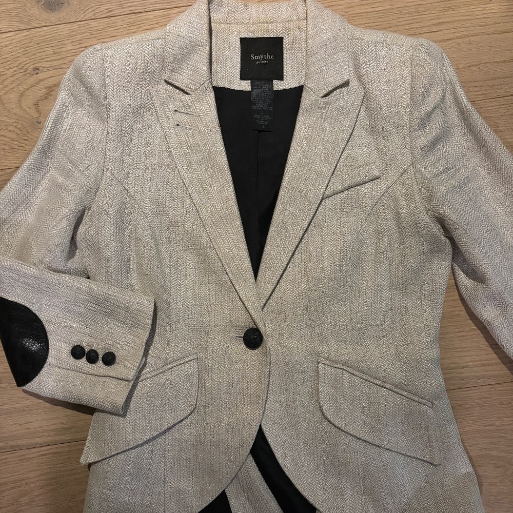 Smythe Blazer in Sparkly White/Black - Size 4
